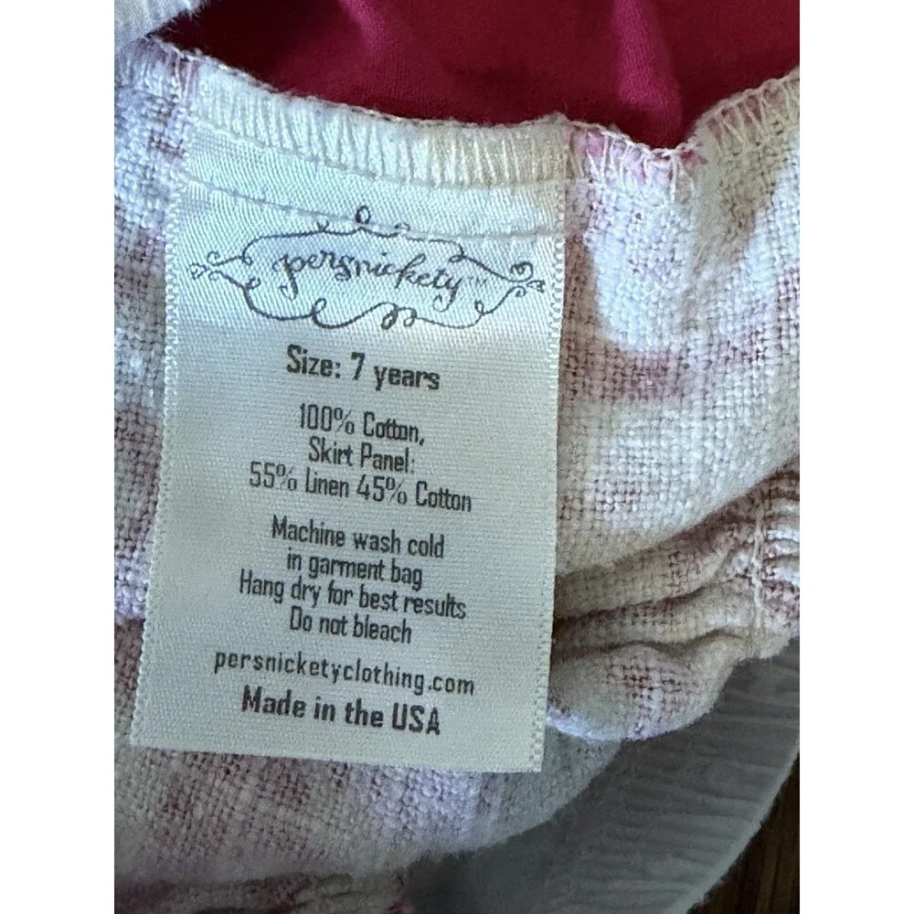 Persnickety Pink Cotton‎ Linen Garden Party Reversible Skirt Size 7 Panel Boho